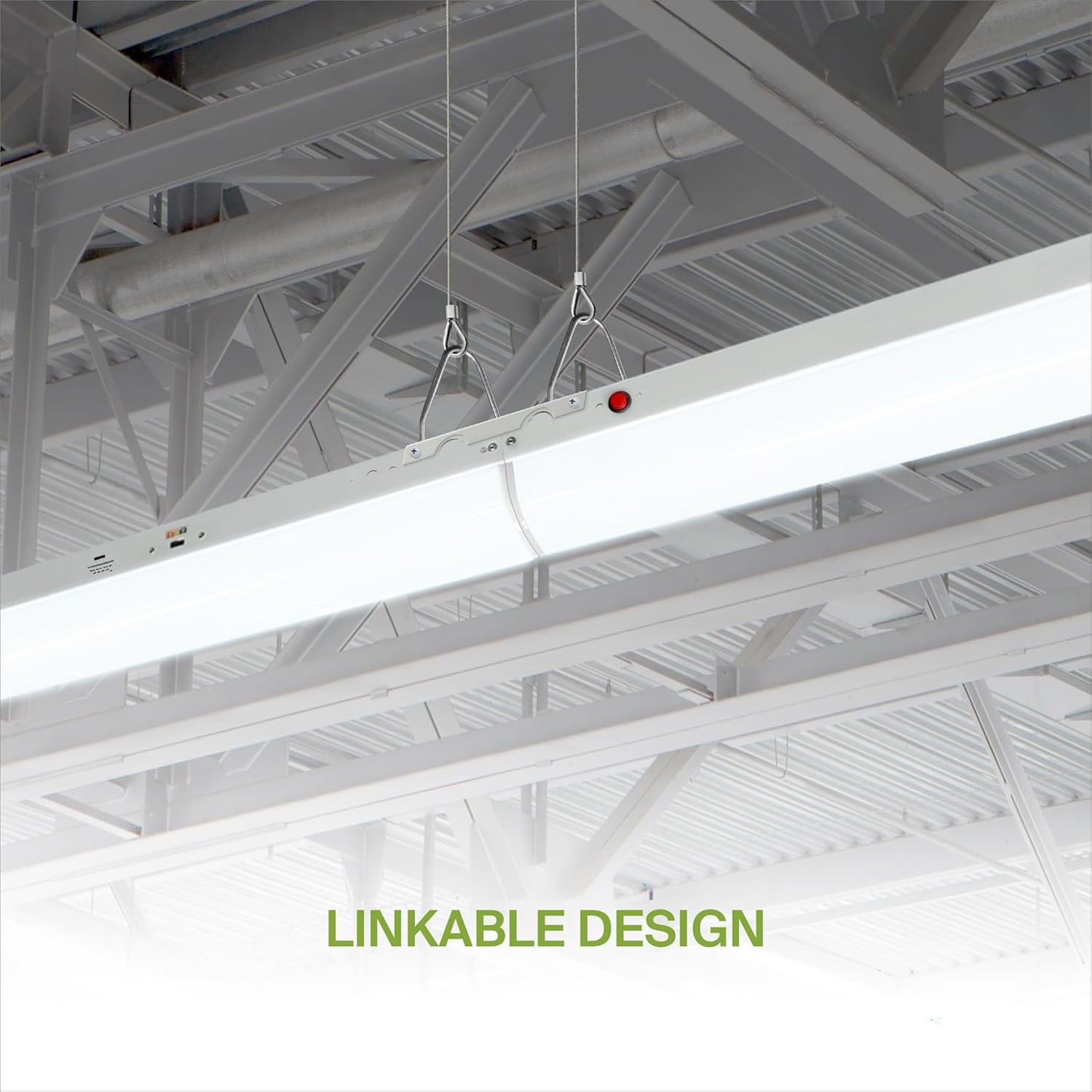 ASD Lighting LED Striplight Fixture 8ft 48/68/90W 120-277V 0-10V Dimmable 140Lm/W 3500/4000/5000K with Battery Back-up 15W White UL DLC Standard