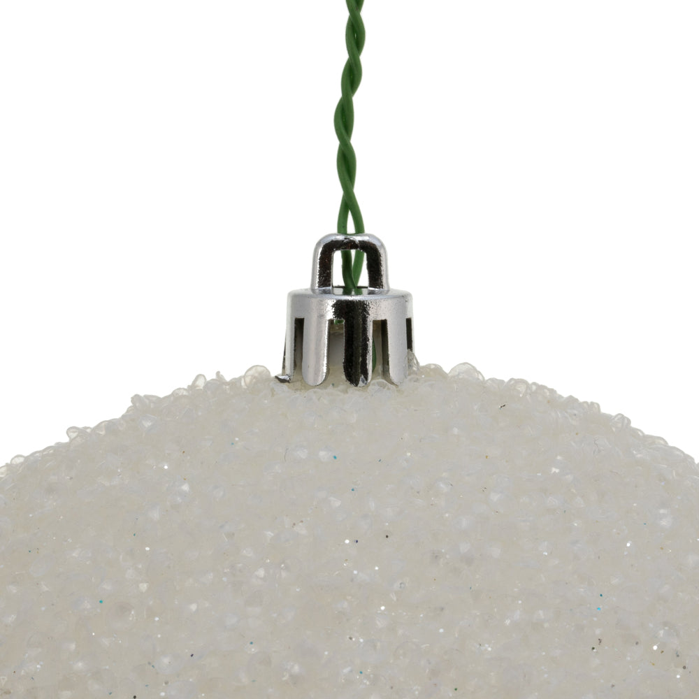 Vickerman 4.75" White Beaded Ball Ornament 6 per Bag