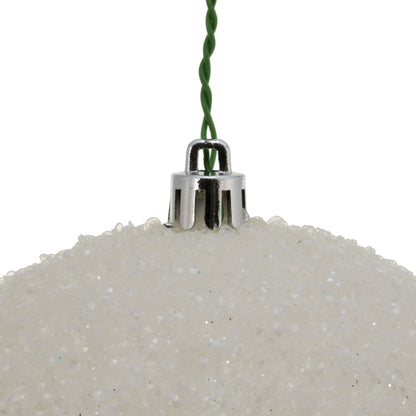 Vickerman 4.75" White Beaded Ball Ornament 6 per Bag