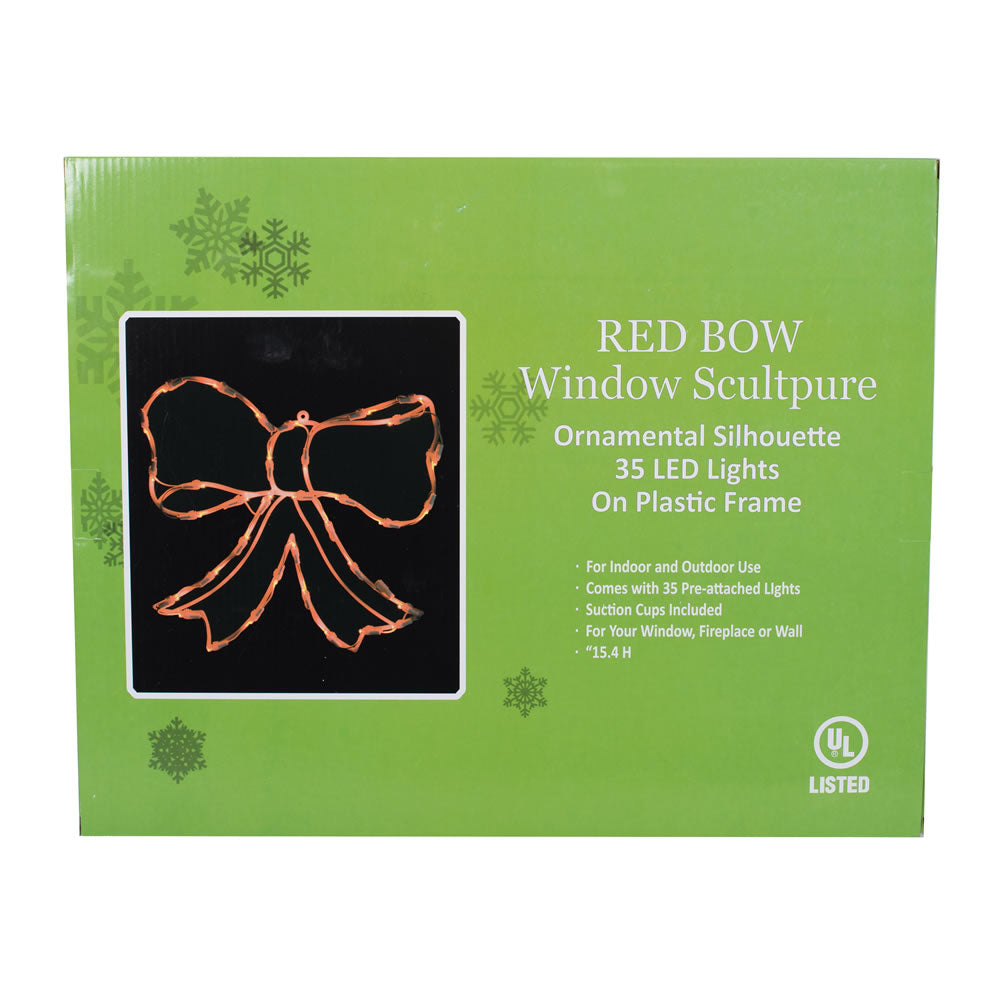 Vickerman 16" Red Bow Wire Silhouette with 35 LED Lights