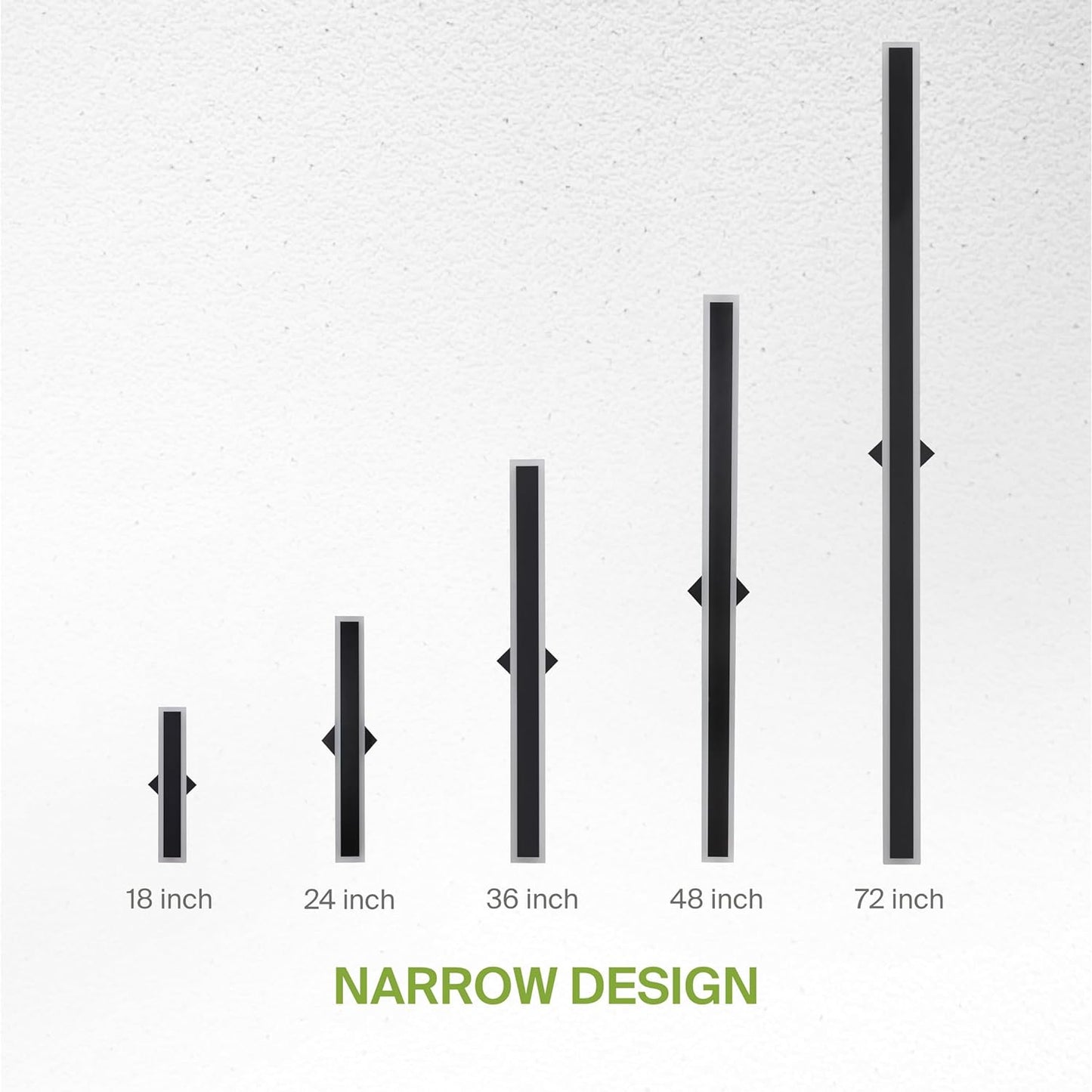 ASD Lighting LED Outdoor Wall Sconce Narrow design 72" 40W 120-277V CCT Selectable 3000/4000/5000K Dimmable Black ETL