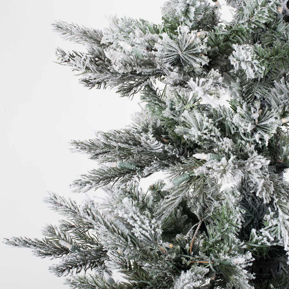 Vickerman 15' x 88" Flocked Kiana Artificial Christmas Tree Dura-Lit® LED Warm White Mini Lights