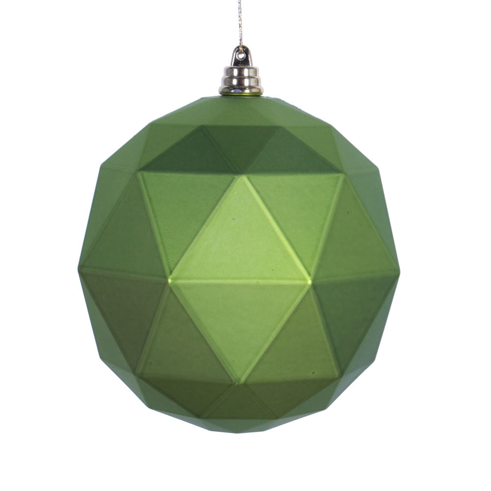 Vickerman 4.75" Lime Matte Geometric Ball Ornament 4 per bag