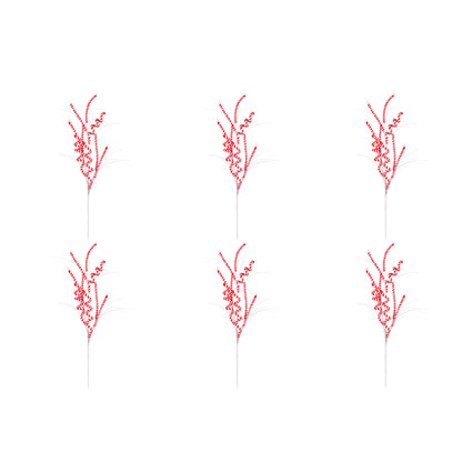Vickerman Red/White Candy Cane Artificial Christmas Spray. Includes 6 sprays per pack.