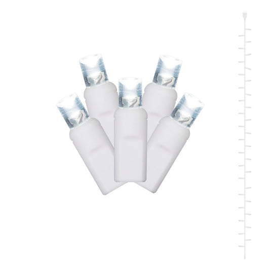 Vickerman 35 Pure White Wide Angle LED Curtain Light on White Wire 11.5' Christmas Light Strand