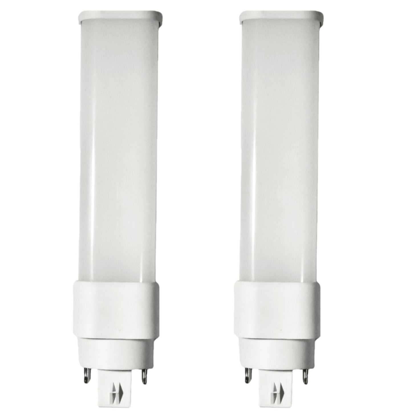 Damar- LED PL Horizontal Recessed Light Bulb Compact Fluorescent Retrofit Ballast Dependent G24Q/GX24Q 4-Pin Base 12W 800 Lumen 3000K Soft White 120-277V Pack of 2- Single Tube Replacement