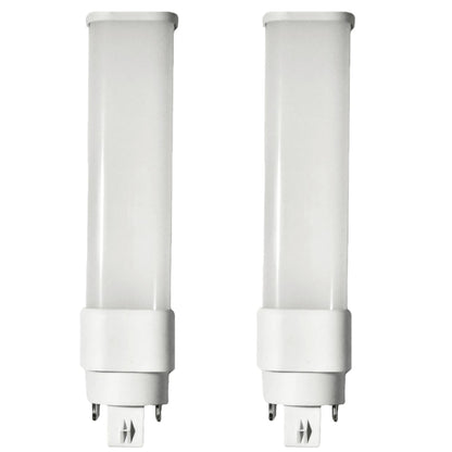 Damar- LED PL Horizontal Recessed Light Bulb Compact Fluorescent Retrofit Ballast Dependent G24Q/GX24Q 4-Pin Base 12W 800 Lumen 3000K Soft White 120-277V Pack of 2- Single Tube Replacement