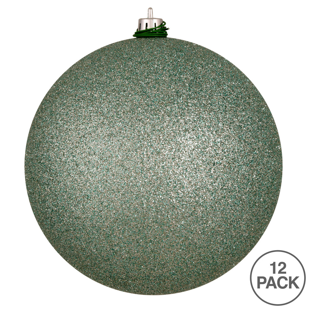 Vickerman 2.75" Frosty Mint Glitter Ball Ornament 12 per Bag