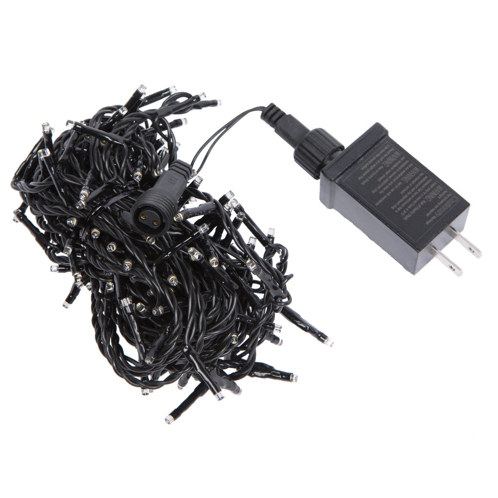 Vickerman 144 Warm White LED Cluster Light Set 24' Christmas Light Set Black Wire