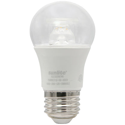 Sunlite LED A15 Appliance Clear Light Bulb, 6 Watts (40W Equivalent), 450 Lumens, Medium Base (E26), 90 CRI, Dimmable, ETL Listed, Ceiling Fan, 4000K Cool White, 6 Count