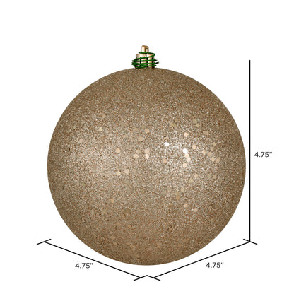 Vickerman 4.75" Oat Sequin Ball Ornament 4 per Bag