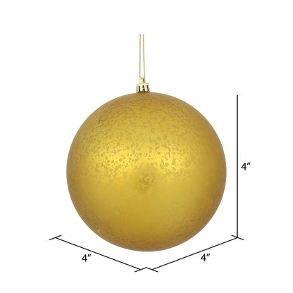 Vickerman 4" Gold Matte Mercury Ball Ornament 6 per Bag.