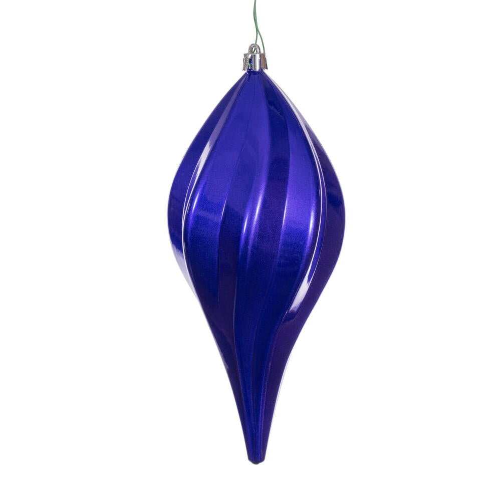 Vickerman 8" Purple UV Candy Swirl Drop Christmas Ornament Set of 3