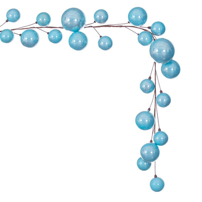 Vickerman 10' Baby Blue Pearl Branch Ball Wire Garland.