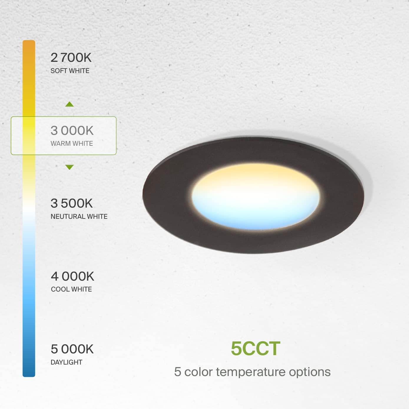 ASD Lighting LED Recessed Mini Panel Round 3inch 6W 120V Triac 2700/3000/3500/4000/5000K Bronze UL Energy Star
