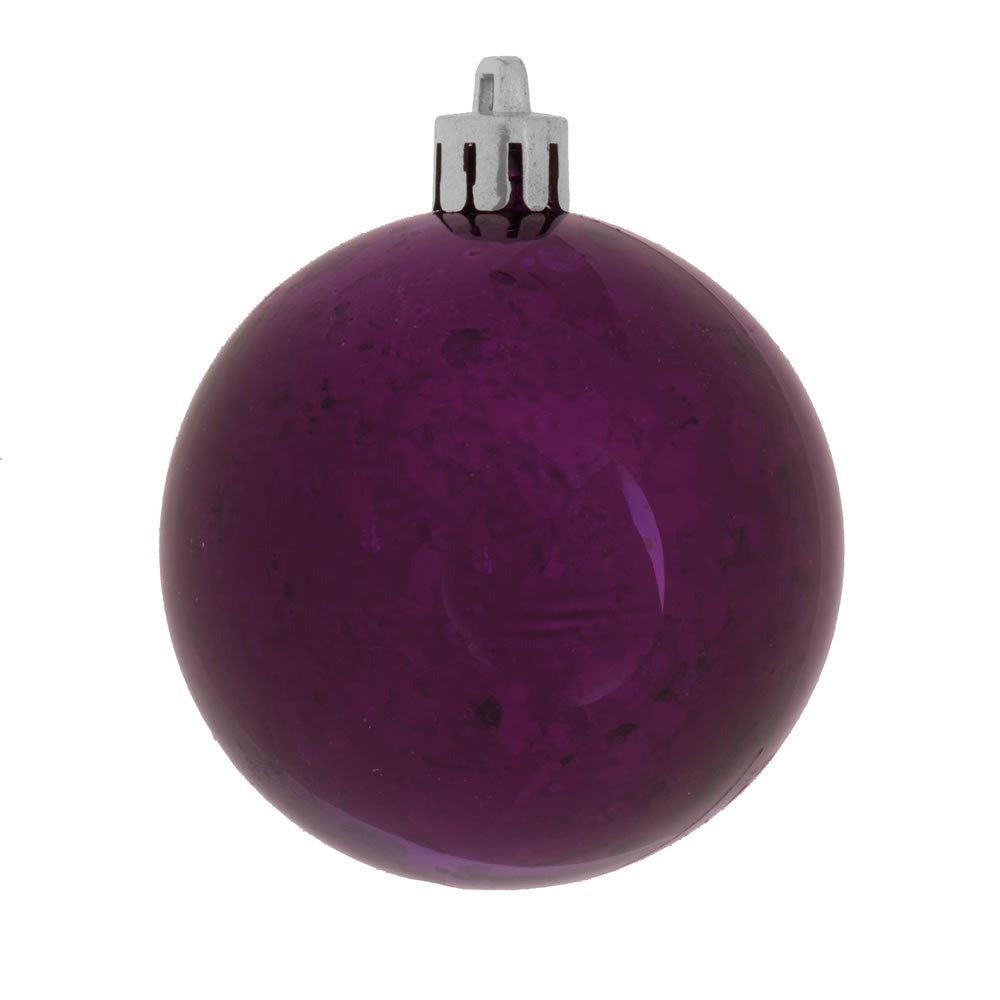 Vickerman 4" Plum Shiny Mercury Ball Ornament 6 per Bag