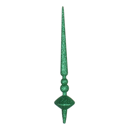 Vickerman 12" Green Glitter Cupola Finial Ornament Pack of 3