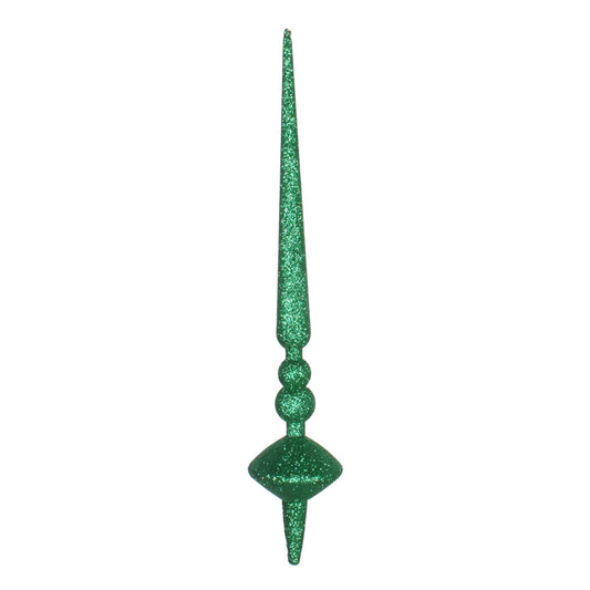 Vickerman 12" Green Glitter Cupola Finial Ornament Pack of 3