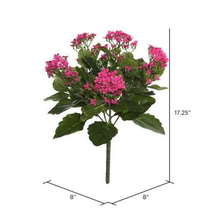 Vickerman 17.25" Artificial Hot Pink Kalanchoe Bush.