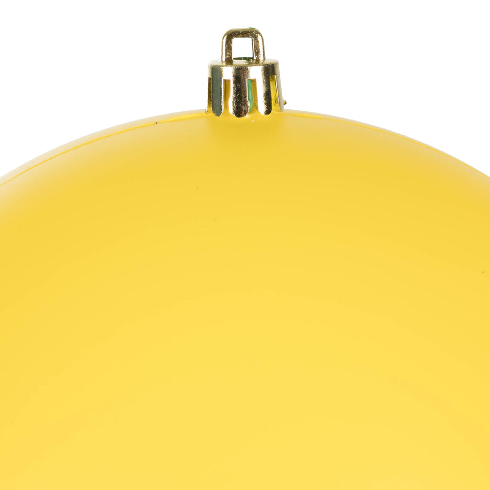 Vickerman 6" Yellow 4-Finish Ball Ornament Assortment 4 per Box