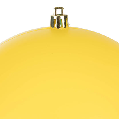 Vickerman 6" Yellow 4-Finish Ball Ornament Assortment 4 per Box