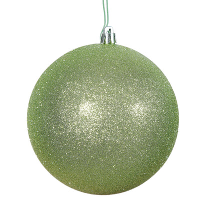 Vickerman 6" Celadon Glitter Ball Ornament 4 per Bag