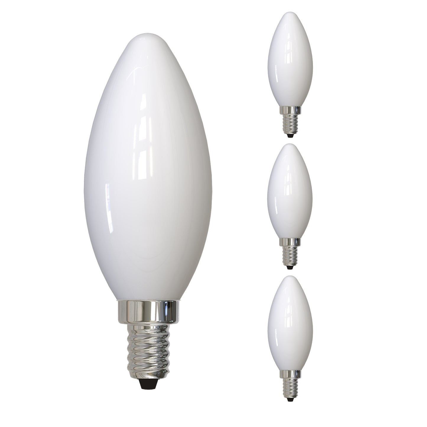 Bulbrite 5W LED LIGHT BULB B11 4000K FILAMENT MILKY FINISH, E12 CANDELABRA BASE, DIMMABLE, 4PK (776934)