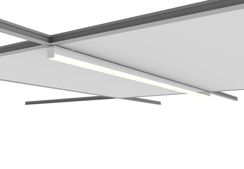 Westgate  SCXt 2In 8Ft 15/16 Grid Linear 40/60/80W 30K/35K/40K - Drop Lens, Commercial Indoor Lighting, 40W/60W/80W, 110 Lumens/W, 30K/35K/40K, Sandy White Finish, 0~10V Dimmable