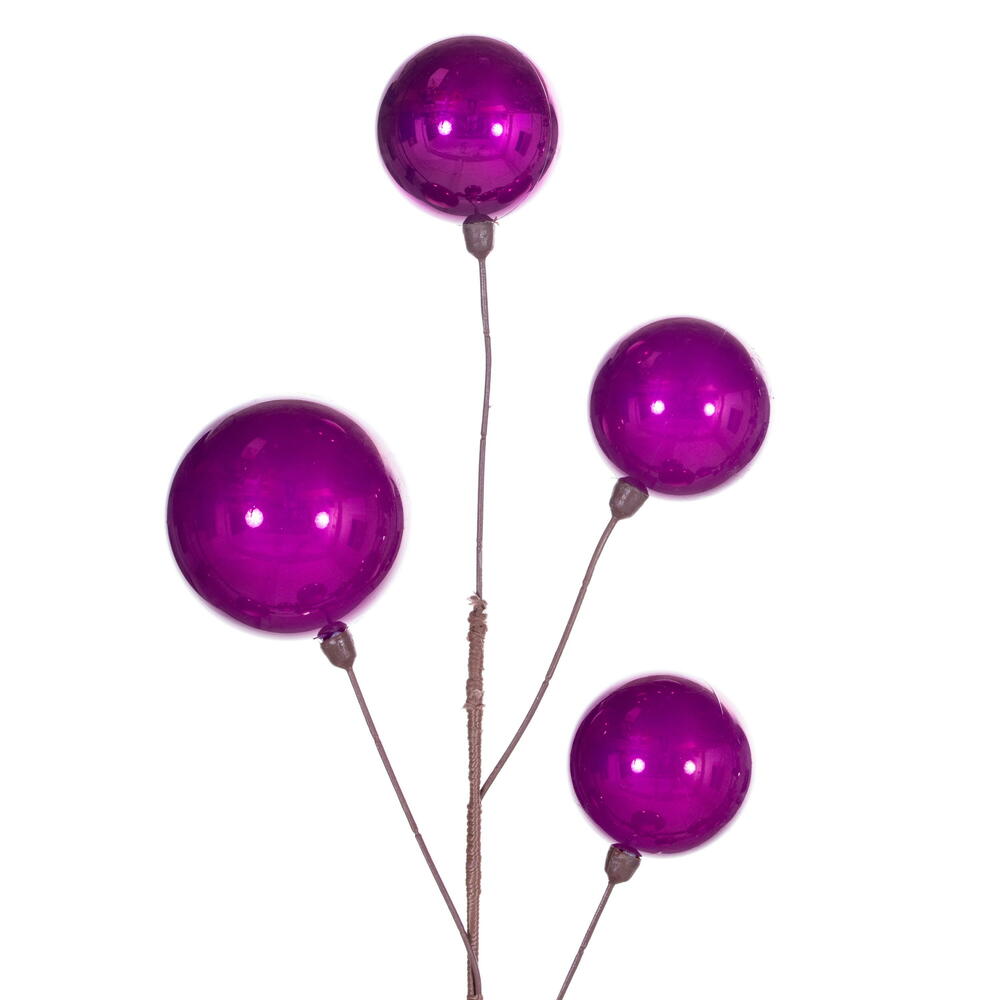 Vickerman 10' Fuchsia Pearl Branch Ball Wire Garland.