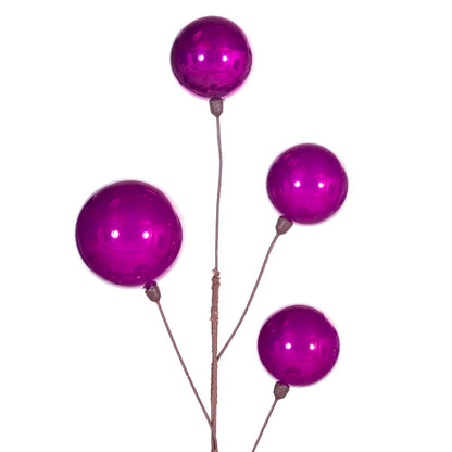 Vickerman 10' Fuchsia Pearl Branch Ball Wire Garland.