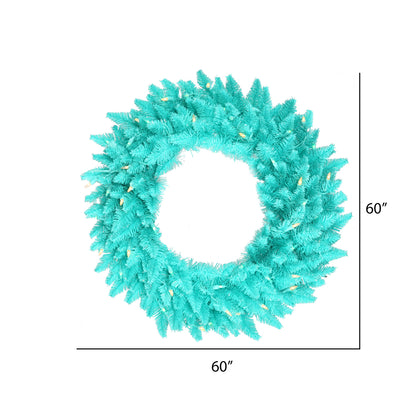 Vickerman 60" Aqua Artificial Christmas Wreath Aqua Dura-Lit LED lights.
