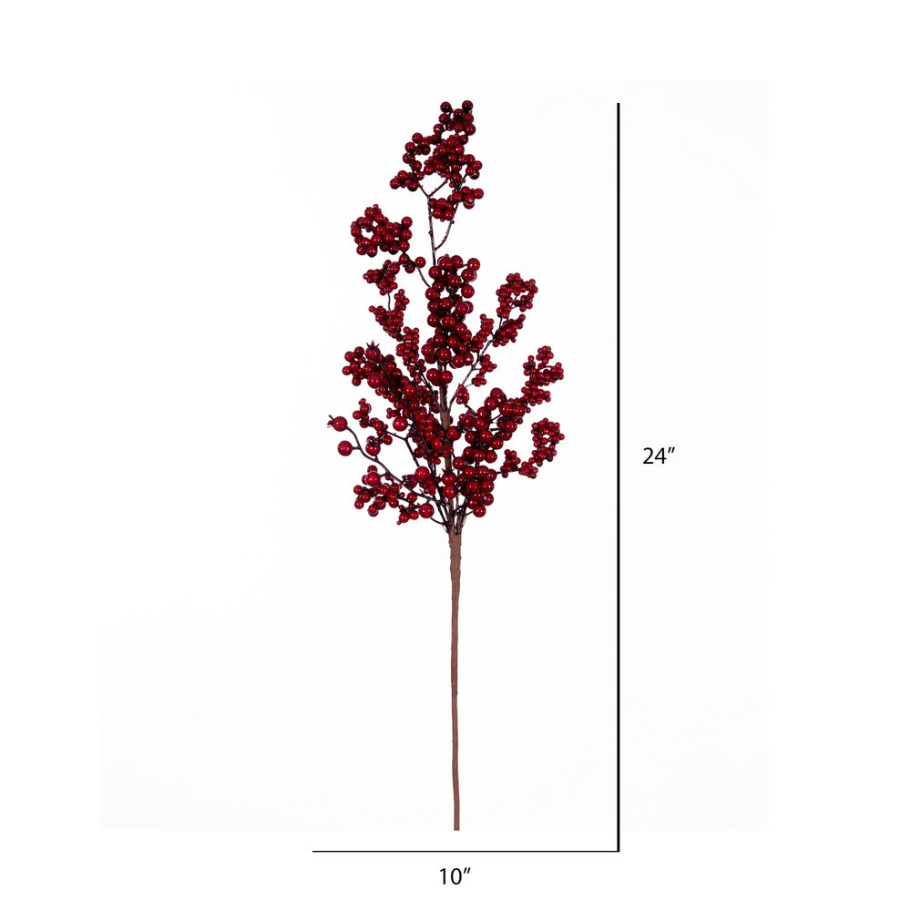 Vickerman 24" Artificial Red Outdoor Weather Resistant Berry Christmas Spray 2 sprays per pack.