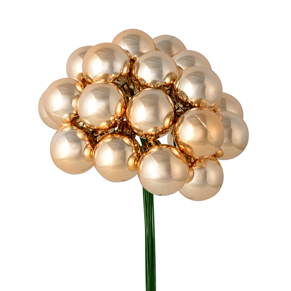 Vickerman 6" Café Latte Shiny Ball Ornament Christmas Pick Pack of 2