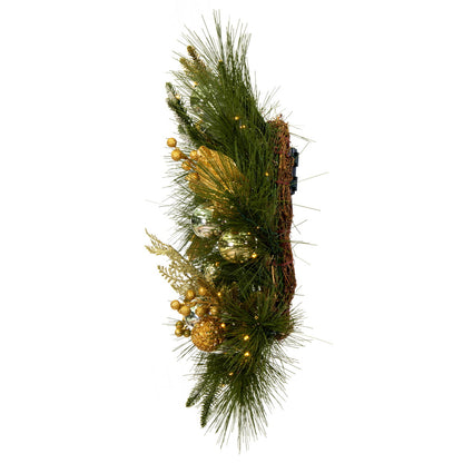 Vickerman 24" Artificial Christmas Wreath Battery Operated Warm White Lights