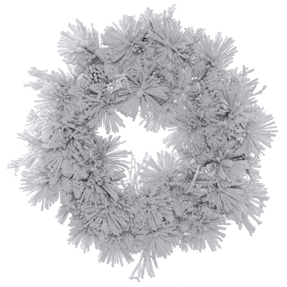Vickerman 48" Flocked Alberta Artificial Christmas Wreath Unlit