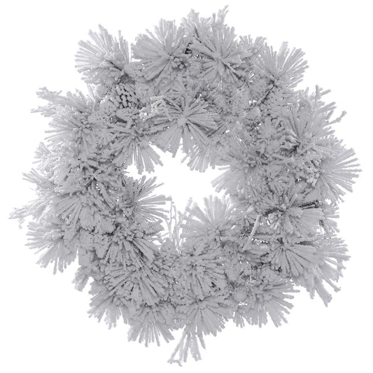 Vickerman 48" Flocked Alberta Artificial Christmas Wreath Unlit