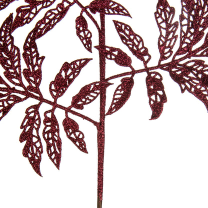 Vickerman 22" Burgundy Glitter Sumac Artificial Christmas Spray. Includes 6 sprays per pack.