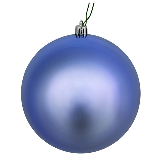 Vickerman 6" Periwinkle Shiny Ball Ornament 4 per Bag
