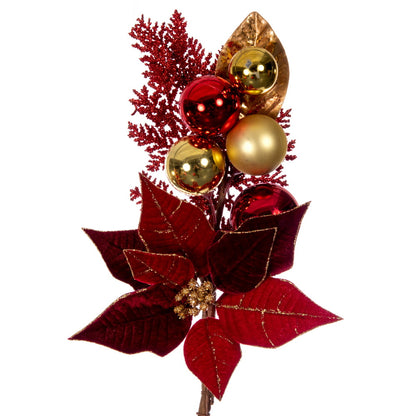 Vickerman 6' Artificial Red Poinsettia Deco Garland