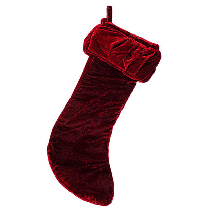 Vickerman 8" x 19" Plush Wine Velvet Christmas Stocking