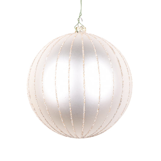 Vickerman 4" Oat Matte Glitter Ball Christmas Ornament 4 pieces per bag