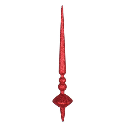 Vickerman 18" Red Glitter Cupola Finial Ornament Pack of 2