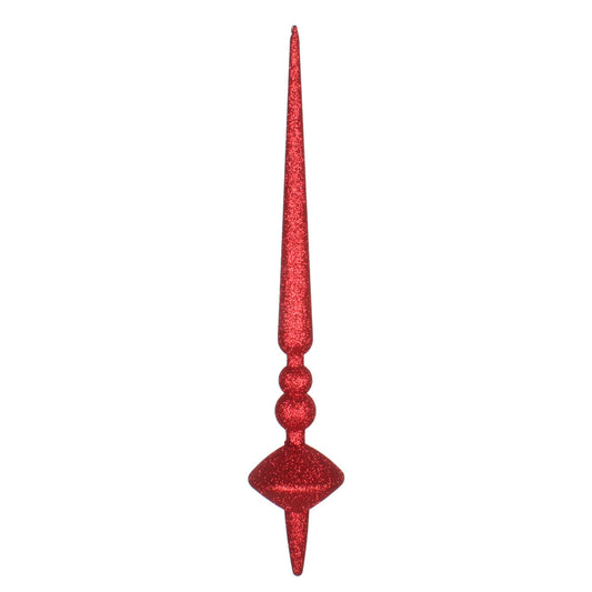 Vickerman 18" Red Glitter Cupola Finial Ornament Pack of 2