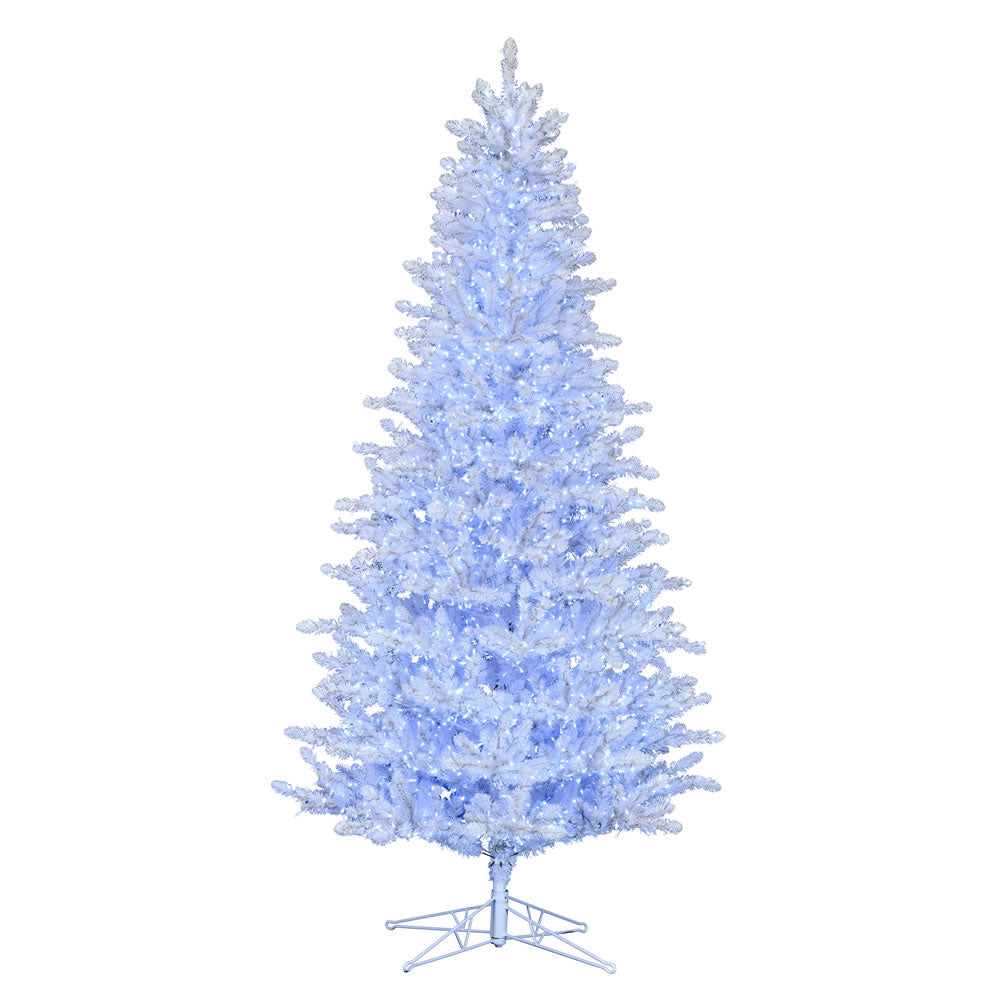 Vickerman 4.5' x 33" Shiny White Spruce Artificial Christmas Tree Pure White Low Voltage Wide Angle LED Lights
