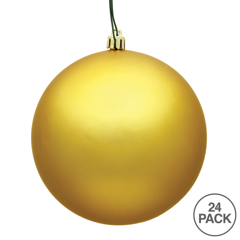 Vickerman 2.4" Honey Gold Matte UV Treated Ball Ornament with Drilled and Wired Cap 24 per Bag