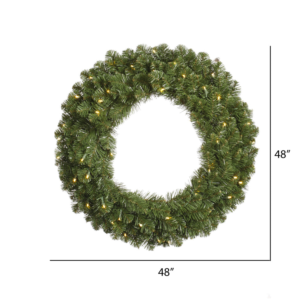 Vickerman 48" Grand Teton Artificial Christmas Wreath Clear Dura-lit Incandescent Mini Lights