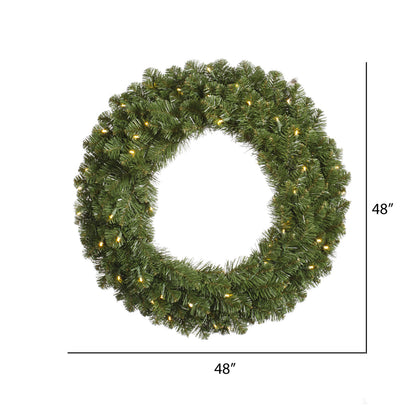 Vickerman 48" Grand Teton Artificial Christmas Wreath Clear Dura-lit Incandescent Mini Lights