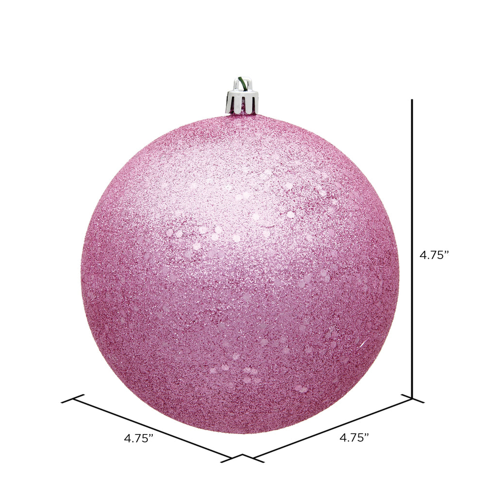 Vickerman 4.75" Pink Sequin Ball Ornament 4 per Bag