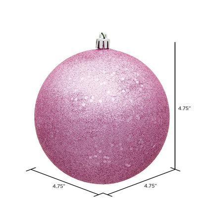 Vickerman 4.75" Pink Sequin Ball Ornament 4 per Bag