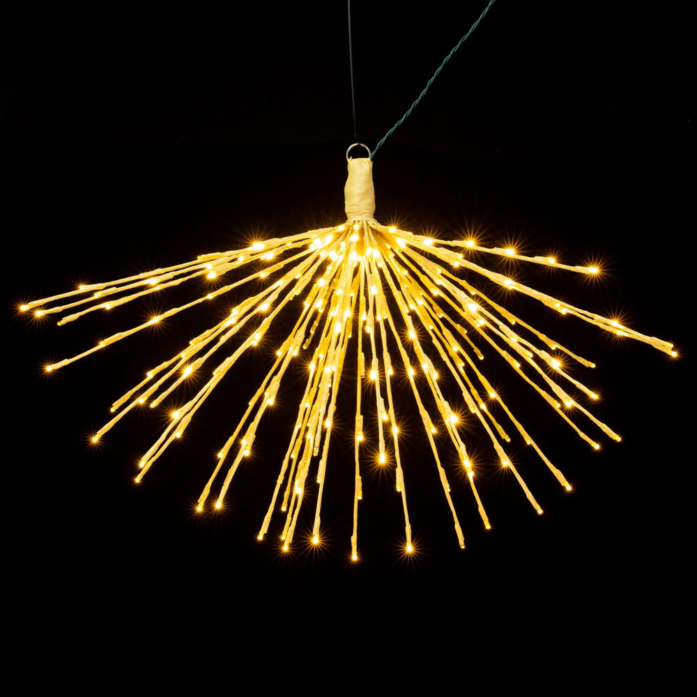 Vickerman 240Lt x 32" Champagne Starburst Warm White 5mm Twinkle LED Wide Angle Lights with 6' Lead Wire and 24Volt cUL Power Adapter Plug Indoor/Outdoor Use